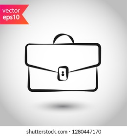 Suitcase icon. Diplomat sign. Suitcase vector symbol. EPS 10 flat symbol