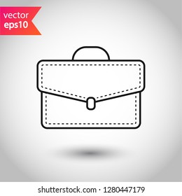 Suitcase icon. Diplomat sign. Suitcase vector symbol. EPS 10 flat symbol