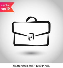 Suitcase icon. Diplomat sign. Suitcase vector symbol. EPS 10 flat symbol