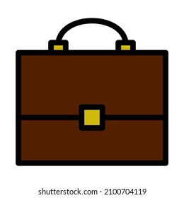 Icono de maleta. Contorno de negrita editable con diseño de relleno de color. Ilustración vectorial.