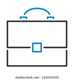 Suitcase Icon. Editable Bold Outline With Color Fill Design. Vector Illustration.
