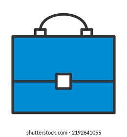 Suitcase Icon. Editable Bold Outline With Color Fill Design. Vector Illustration.
