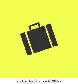 Suitcase icon flat. 