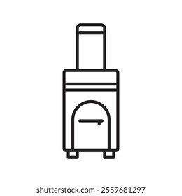 Suitcase icon Flat art in black and white isolated