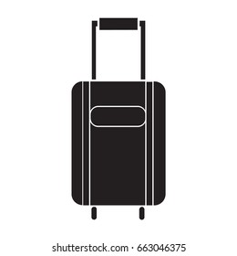 suitcase icon flat black