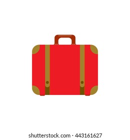 Suitcase icon. Flat design style modern vector illustration. Elements in flat design. Red Suitcase