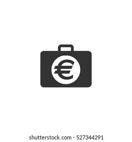 Suitcase icon flat. Illustration isolated vector sign symbol