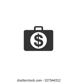 Suitcase icon flat. Illustration isolated vector sign symbol
