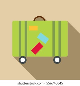 Suitcase icon. Flat illustration of suitcase vector icon for web