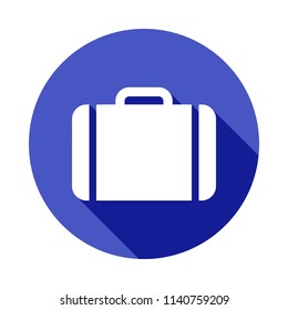 suitcase icon in Flat long shadow style