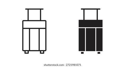 Icono de la maleta icono plano simple. Versión Liner - Vector de stock.