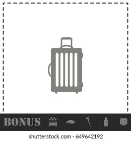 Suitcase icon flat. Simple vector symbol and bonus icon