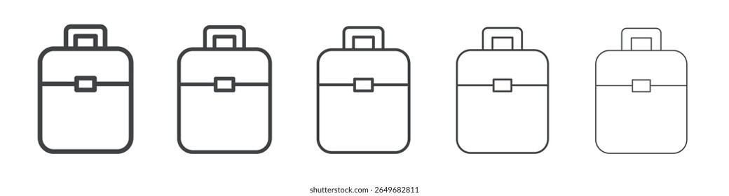 suitcase icon flat thin illustration symbol