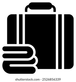 suitcase icon with glyph style. Suitable for website design, logo, app and UI. Based on the size of the icon in general, so it can be reduced.