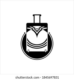 Suitcase Icon, Hard, Soft Case Luggage Vector Art Illustration
