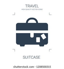 suitcase icon. high quality filled suitcase icon on white background. from travel collection flat trendy vector suitcase symbol. use for web and mobile