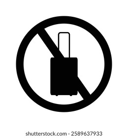 Suitcase Icon. Illustration of Not Bringing a Suitcase. Forbidden Suitcase. Travel and Vacation Symbol.