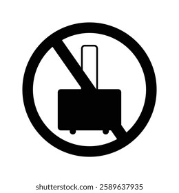 Suitcase Icon. Illustration of Not Bringing a Suitcase. Forbidden Suitcase. Travel and Vacation Symbol.