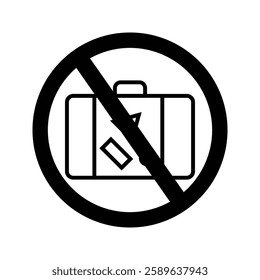 Suitcase Icon. Illustration of Not Bringing a Suitcase. Forbidden Suitcase. Travel and Vacation Symbol.