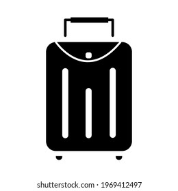Suitcase icon isolated in black on a white background. Hand drawn element, vector illustration.