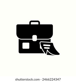 suitcase icon, isolated business icon in black style