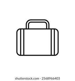 Suitcase icon Isolated flat vector in outline