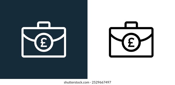 suitcase icon isolated on white and black colors. suitcase outline linear vector icon from business and finance collection for mobile apps, web and ui.