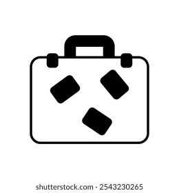 Suitcase icon isolated on a white background. Vector illustration.