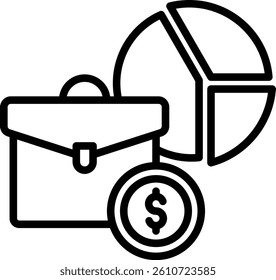 Suitcase Icon Line Vector Illustration