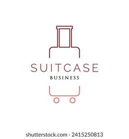 Plantilla de diseño de logotipo de iconos en maleta