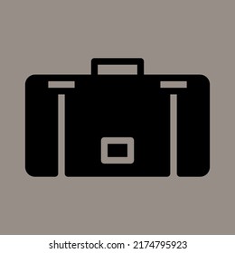 Icono de maleta o gráfico vectorial de ilustración de logotipo con fondo gris. Uso perfecto para ui, sitio web, patrón, diseño, etc.