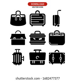 suitcase icon or logo isolated sign symbol vector illustration - Collection of high quality black style vector icons
