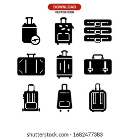 suitcase icon or logo isolated sign symbol vector illustration - Collection of high quality black style vector icons

