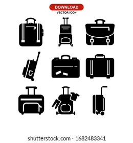 suitcase icon or logo isolated sign symbol vector illustration - Collection of high quality black style vector icons
