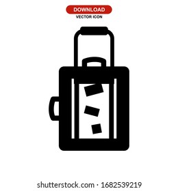 suitcase icon or logo isolated sign symbol vector illustration - high quality black style vector icons
