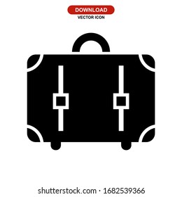 suitcase icon or logo isolated sign symbol vector illustration - high quality black style vector icons
