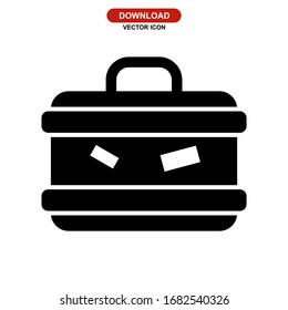 suitcase icon or logo isolated sign symbol vector illustration - high quality black style vector icons

