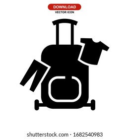 suitcase icon or logo isolated sign symbol vector illustration - high quality black style vector icons
