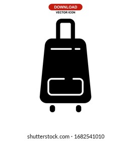 suitcase icon or logo isolated sign symbol vector illustration - high quality black style vector icons
