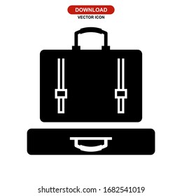 suitcase icon or logo isolated sign symbol vector illustration - high quality black style vector icons
