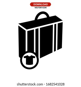 suitcase icon or logo isolated sign symbol vector illustration - high quality black style vector icons
