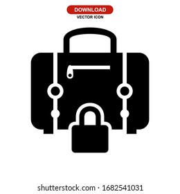 suitcase icon or logo isolated sign symbol vector illustration - high quality black style vector icons
