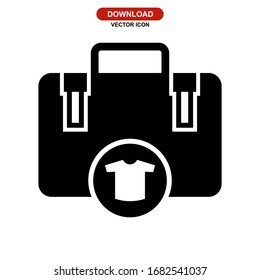 suitcase icon or logo isolated sign symbol vector illustration - high quality black style vector icons
