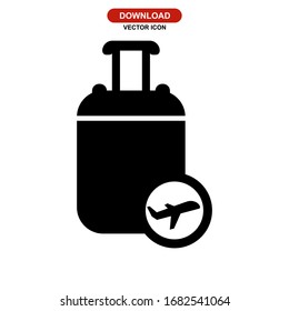 suitcase icon or logo isolated sign symbol vector illustration - high quality black style vector icons
