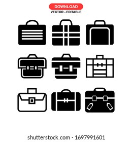 suitcase icon or logo isolated sign symbol vector illustration - Collection of high quality black style vector icons
