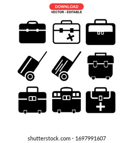 suitcase icon or logo isolated sign symbol vector illustration - Collection of high quality black style vector icons
