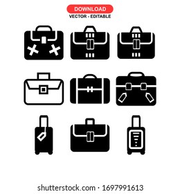 suitcase icon or logo isolated sign symbol vector illustration - Collection of high quality black style vector icons
