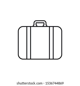Suitcase icon or logo in modern line style. High quality black outline pictogram for web site design and mobile apps. Vector illustration on a white background.