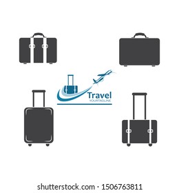 suitcase icon logo vector illustration design