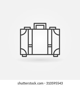 Suitcase icon or logo - vector luggage simple thin line symbol